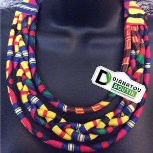 Multicolor African Fabric Maasai Inspired Necklace